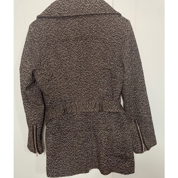 Michael‎ Kors Women's Tweed Moto Jacket Full Zip Buckle Belted Coat, Size 10 - Picture 2 of 10